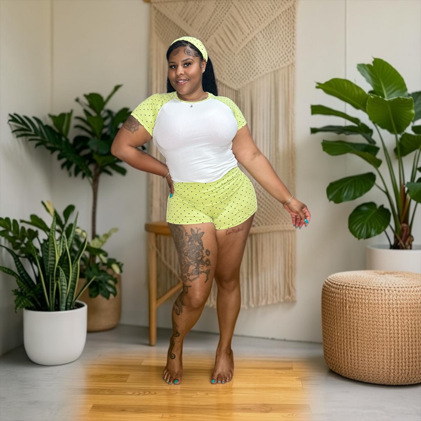“Polka dot” 3 piece shorts set (New Colors)