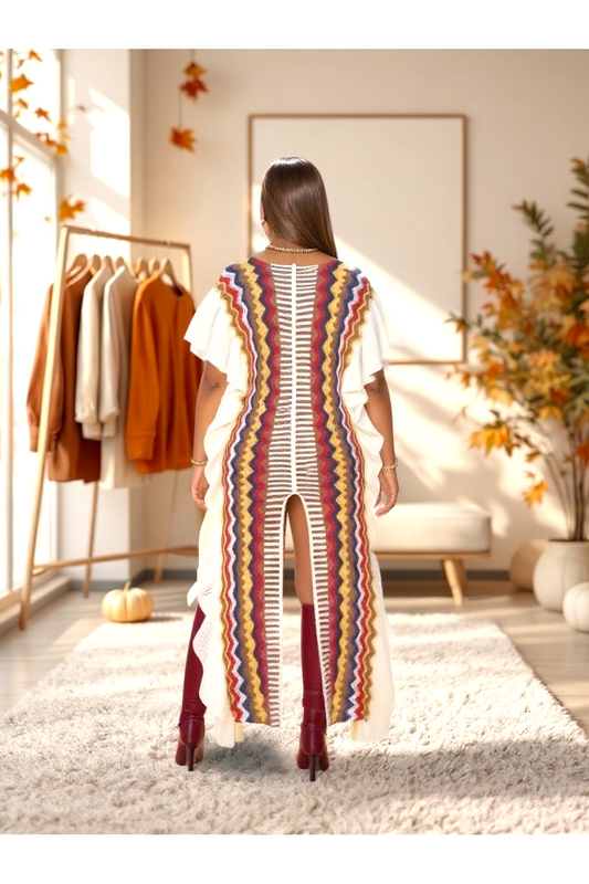 Autumn Waves Dress (burgundy)