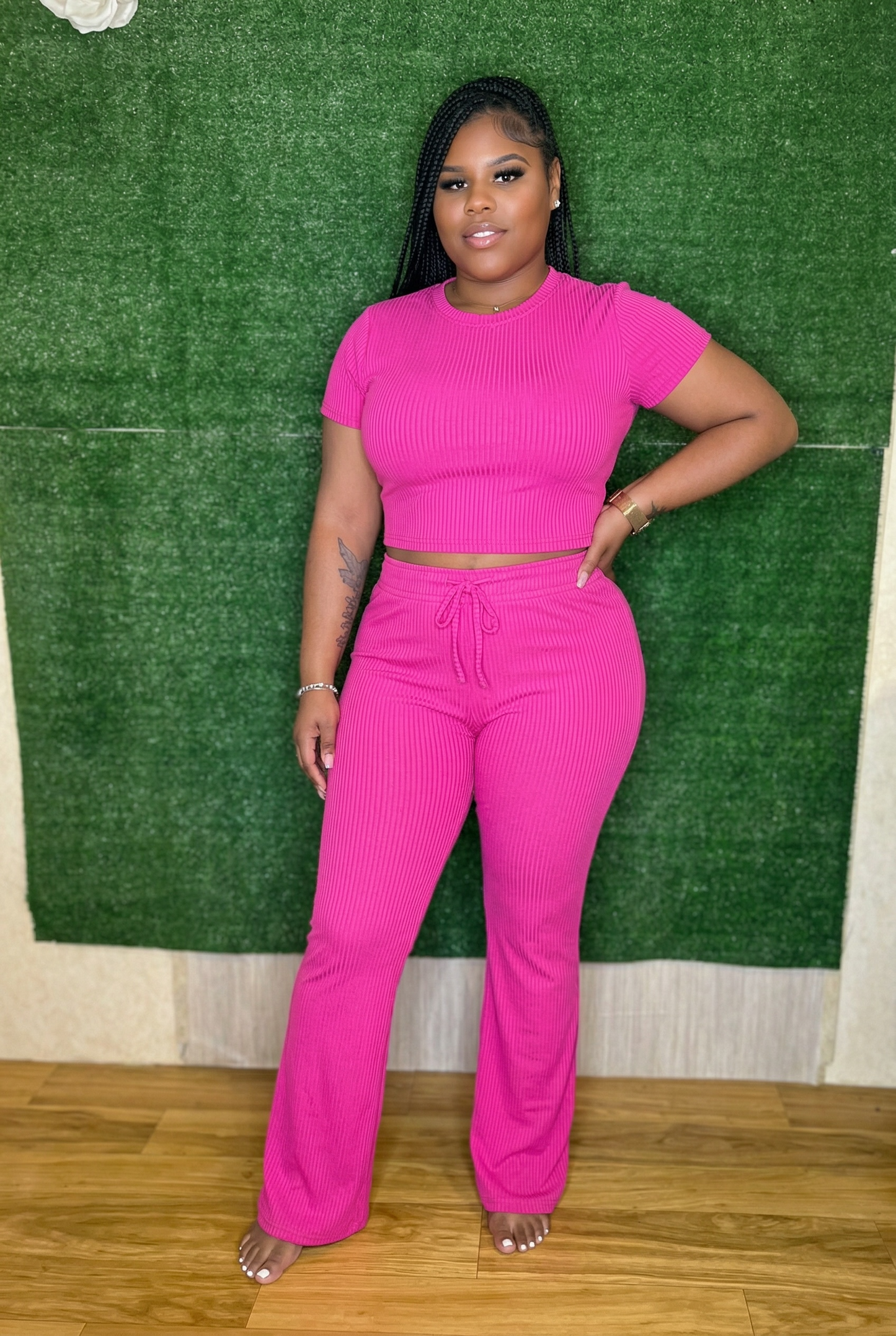 Hot Pink Soft Ribbed Set