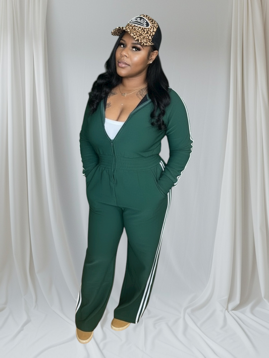 “Laid Back Baddie” jumpsuit (green)