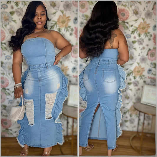 “Stop and Stare” denim dress