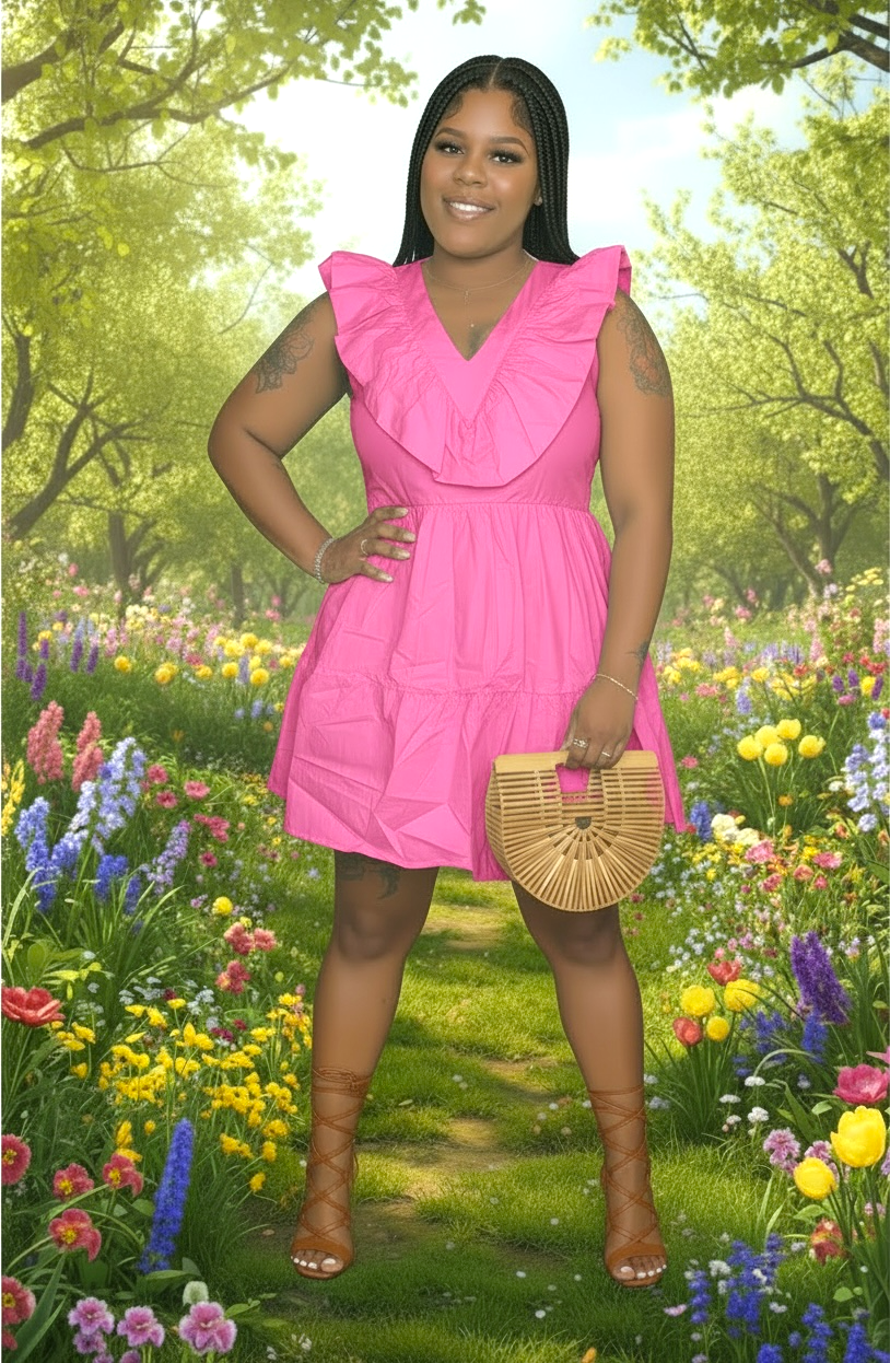 Jasmine Blossom Dress (Fuschia)