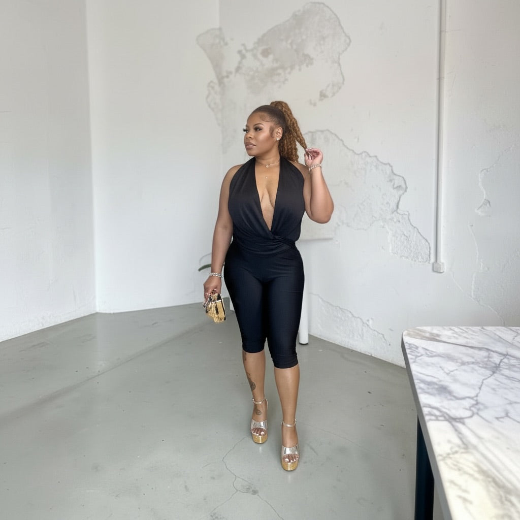 Blackout Sexy Capri jumpsuit