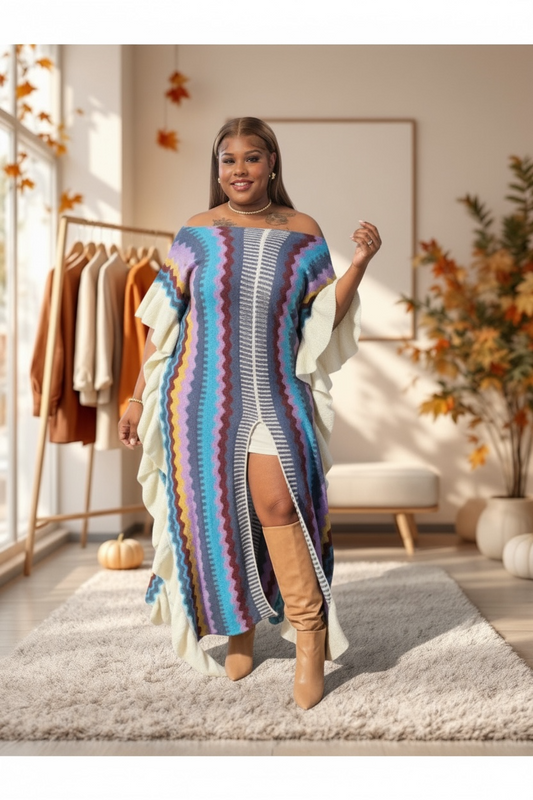 Autumn Waves Dress (Blue)