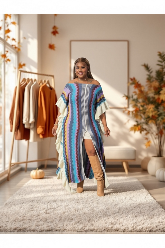 Autumn Waves Dress (Blue)