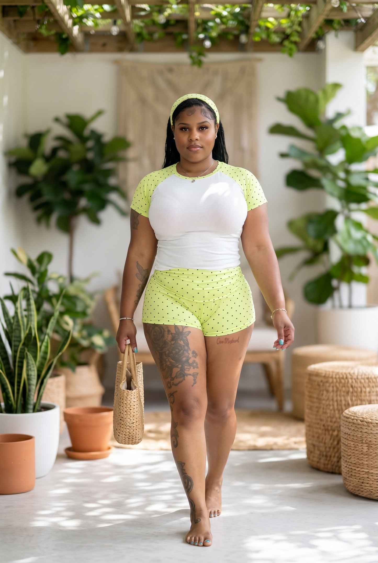 “Polka dot” 3 piece shorts set