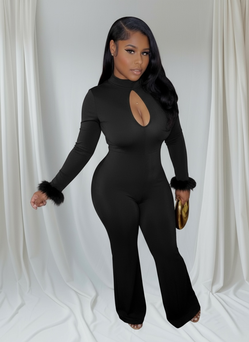 “FurReal Fine” jumpsuit Black