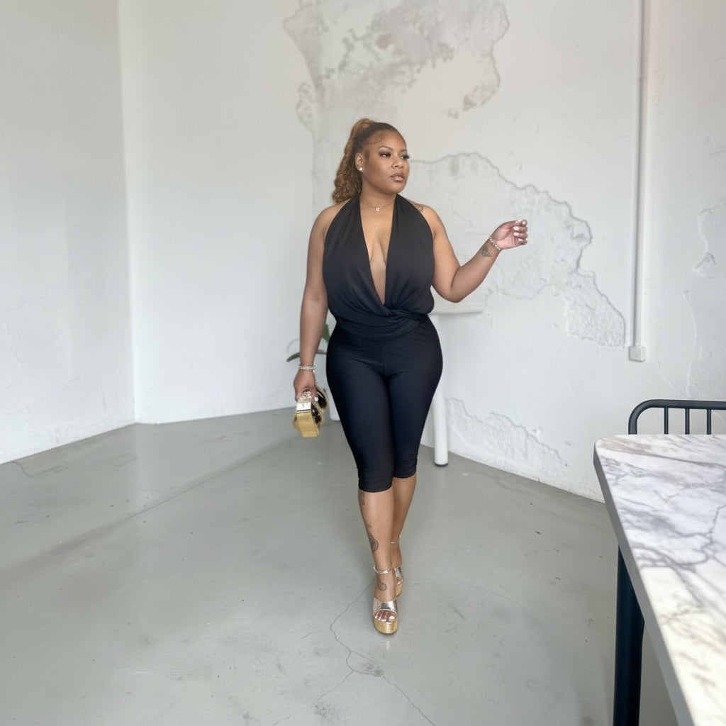 Blackout Sexy Capri jumpsuit
