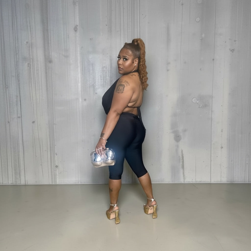 Blackout Sexy Capri jumpsuit