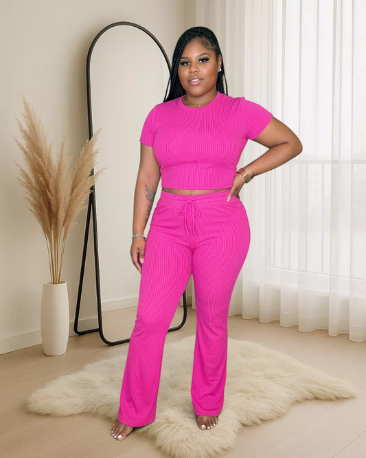 Hot Pink Soft Ribbed Set