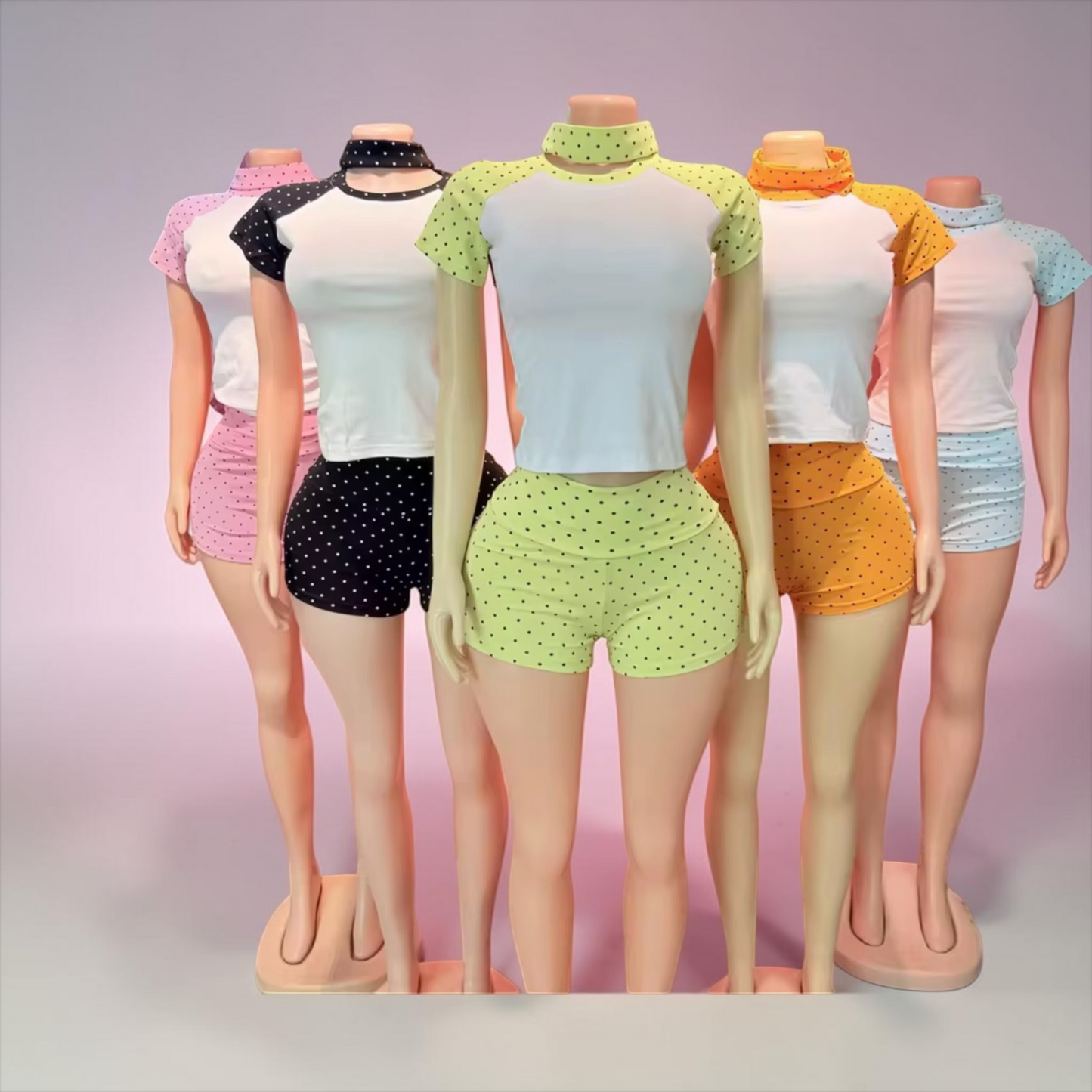 “Polka dot” 3 piece shorts set (New Colors)