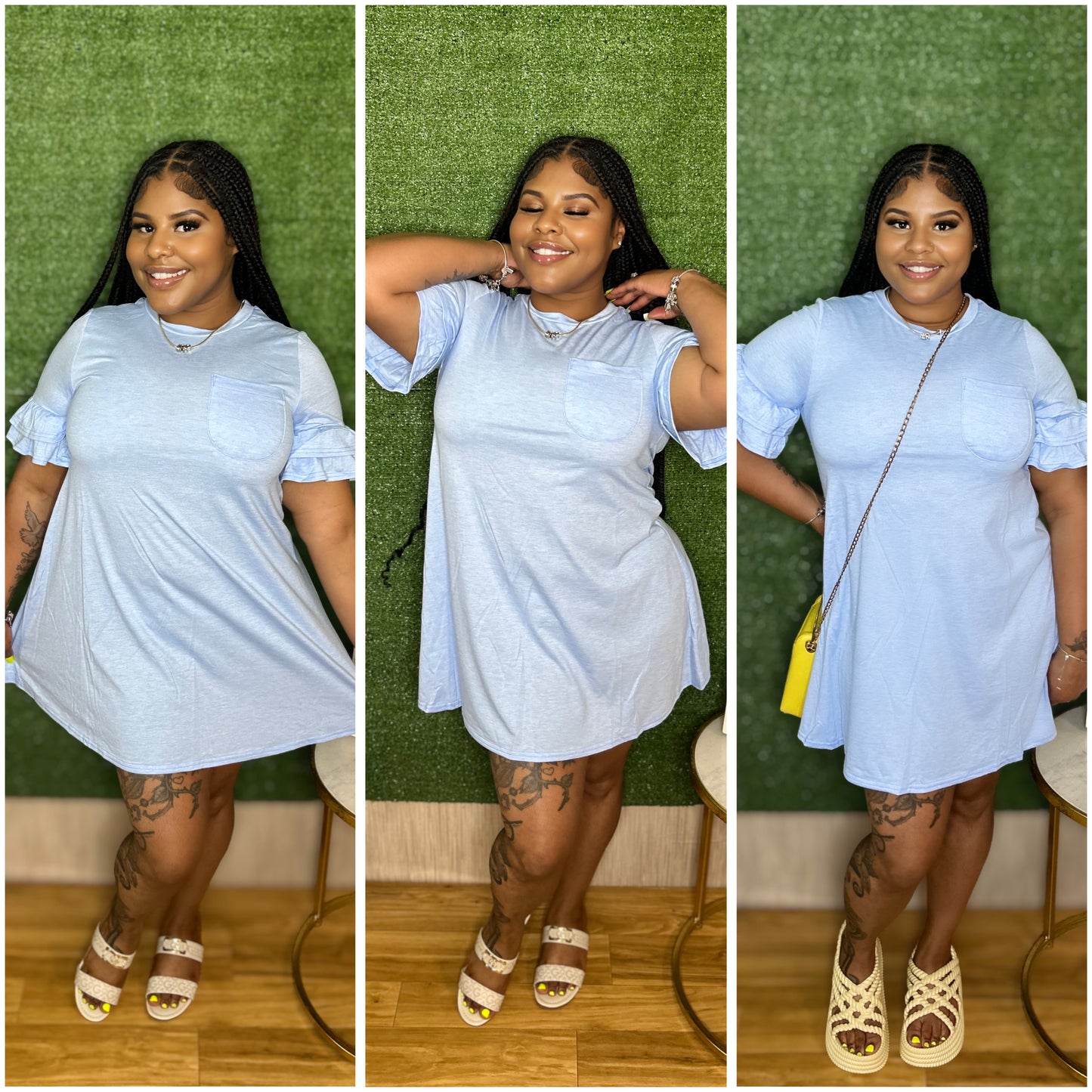 “Sunshine & Breeze” Dress (sky)